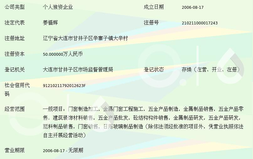 大连市易诚白钢门业加工厂
